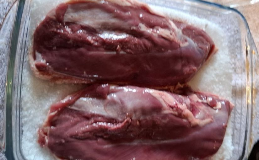 Eendeborst op eerst laag zout